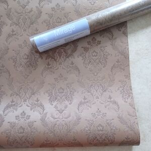 Wallpaper Monique Damask Taupe Satin